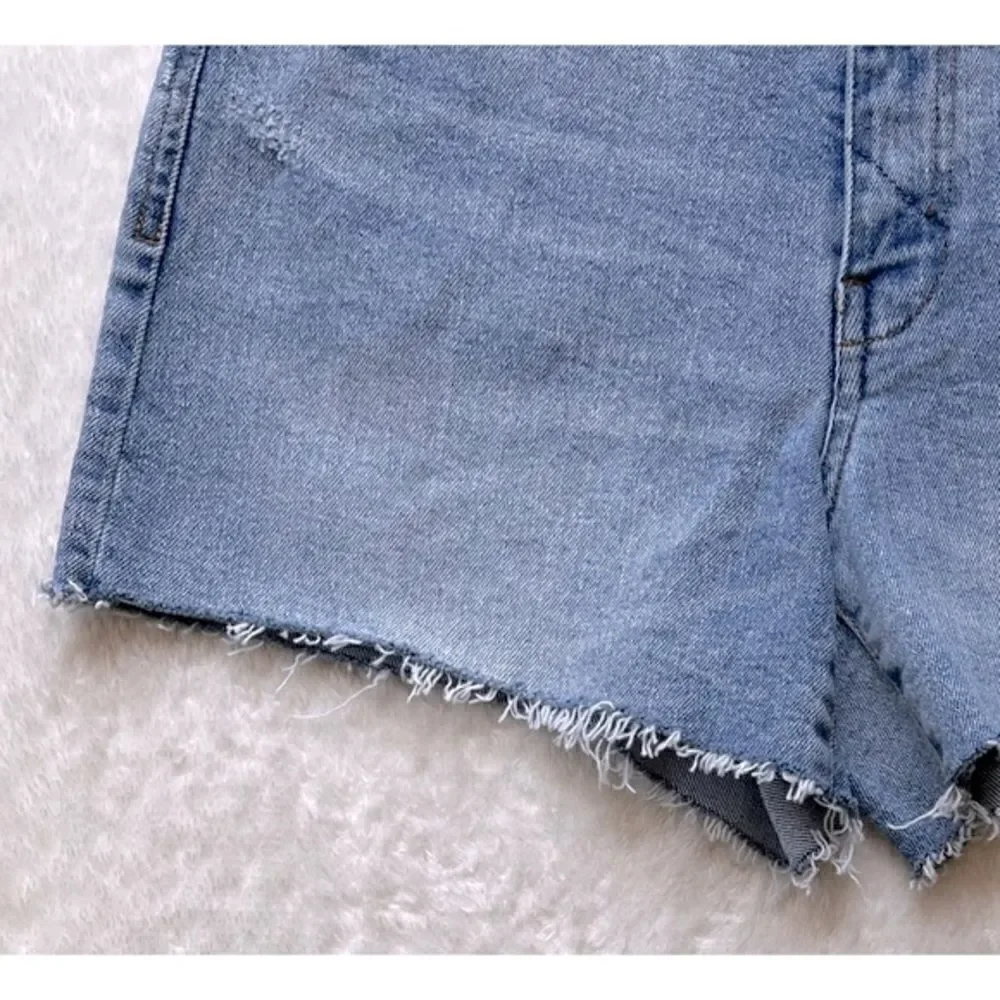 NWT Unpublished Emma High Waist Mom Fit Cutoff Denim Shorts, Size 27